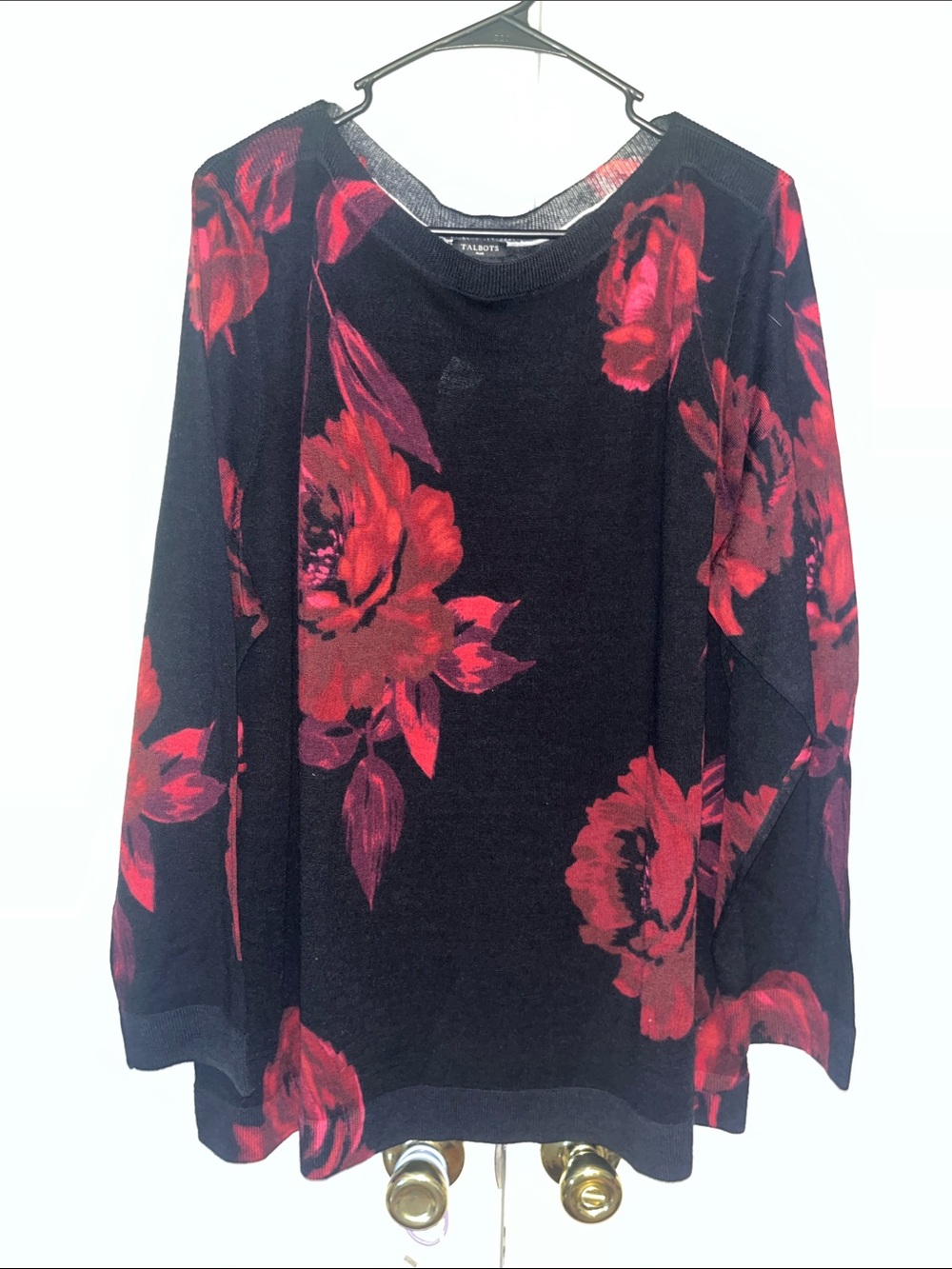 Talbots Painterly Floral Merino Wool Sweater